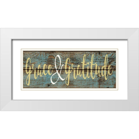 Grace And Gratitude White Modern Wood Framed Art Print with Double Matting by Greene, Taylor