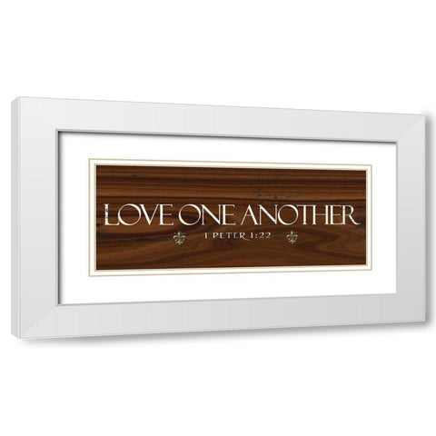 Love One Another Wood White Modern Wood Framed Art Print with Double Matting by Greene, Taylor