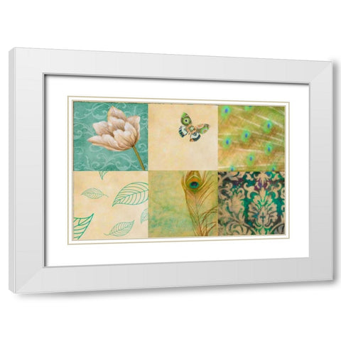 Peacock Inspire White Modern Wood Framed Art Print with Double Matting by Greene, Taylor