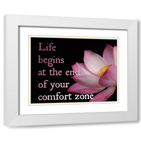 Life Begins White Modern Wood Framed Art Print with Double Matting by Greene, Taylor