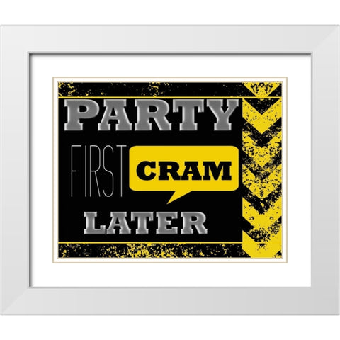 PARTY FIRST White Modern Wood Framed Art Print with Double Matting by Greene, Taylor