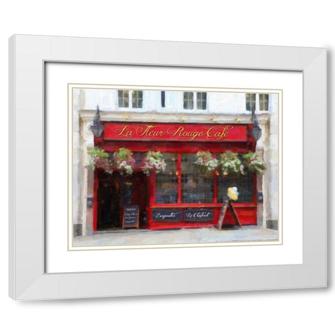 LA FLUER ROUGE White Modern Wood Framed Art Print with Double Matting by Greene, Taylor