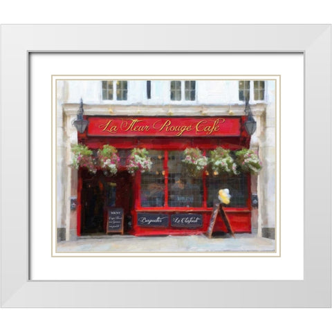 LA FLUER ROUGE White Modern Wood Framed Art Print with Double Matting by Greene, Taylor