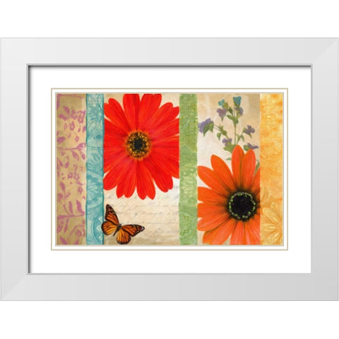 Floral Rhapsody II White Modern Wood Framed Art Print with Double Matting by Greene, Taylor