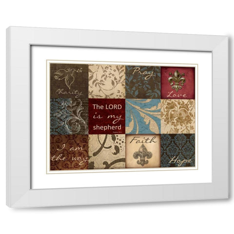 Faith12 Patch A White Modern Wood Framed Art Print with Double Matting by Greene, Taylor
