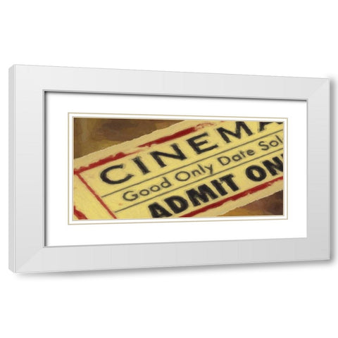 TICKET White Modern Wood Framed Art Print with Double Matting by Greene, Taylor