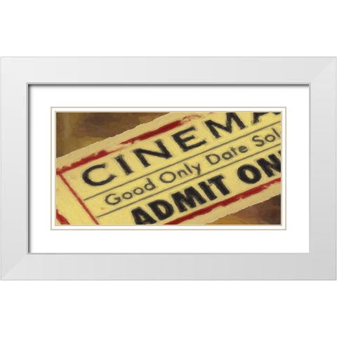 TICKET White Modern Wood Framed Art Print with Double Matting by Greene, Taylor