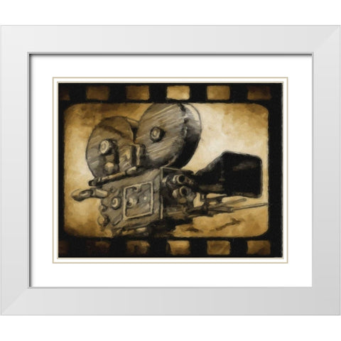 CAMERA White Modern Wood Framed Art Print with Double Matting by Greene, Taylor
