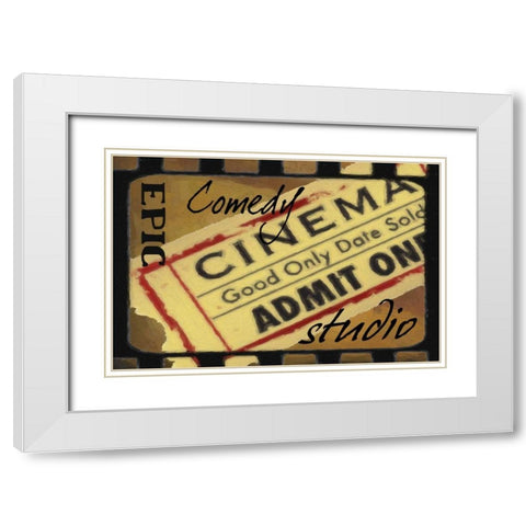 EPIC TICKET White Modern Wood Framed Art Print with Double Matting by Greene, Taylor