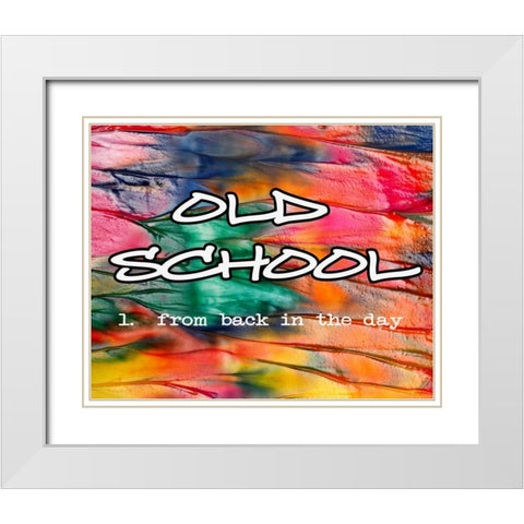 OLD SCHOOL White Modern Wood Framed Art Print with Double Matting by Greene, Taylor