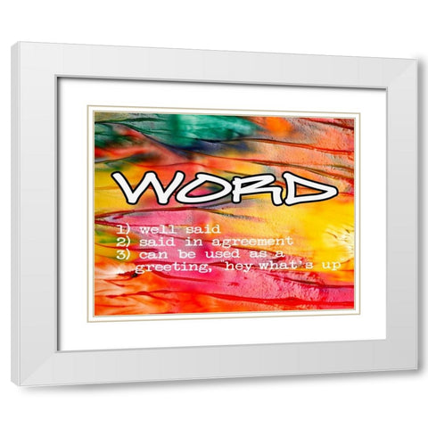 Word White Modern Wood Framed Art Print with Double Matting by Greene, Taylor