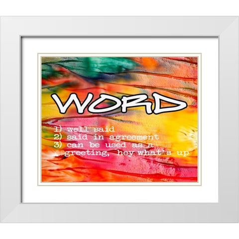 Word White Modern Wood Framed Art Print with Double Matting by Greene, Taylor
