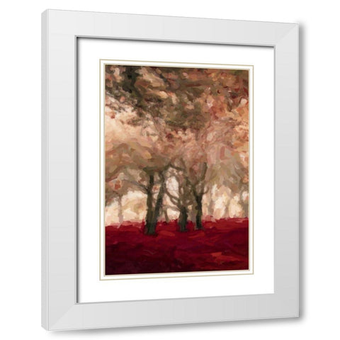 Crimson Forest Floor A3 White Modern Wood Framed Art Print with Double Matting by Greene, Taylor