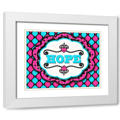 HOPE White Modern Wood Framed Art Print with Double Matting by Greene, Taylor