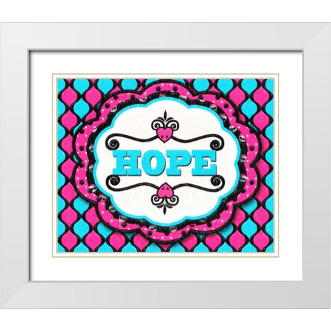 HOPE White Modern Wood Framed Art Print with Double Matting by Greene, Taylor