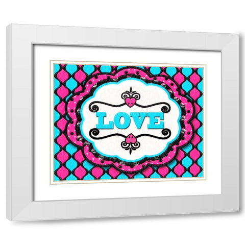 LOVE White Modern Wood Framed Art Print with Double Matting by Greene, Taylor