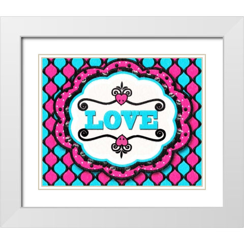 LOVE White Modern Wood Framed Art Print with Double Matting by Greene, Taylor