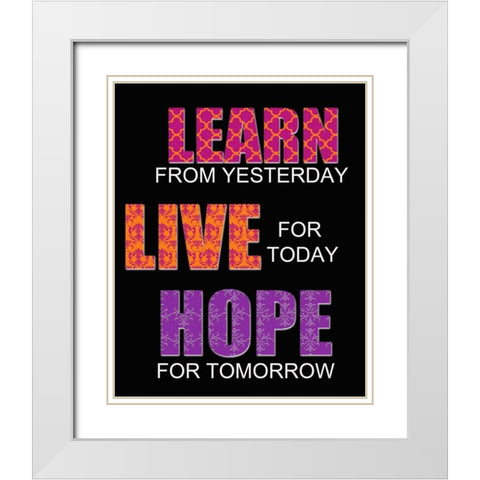 LEARN White Modern Wood Framed Art Print with Double Matting by Greene, Taylor