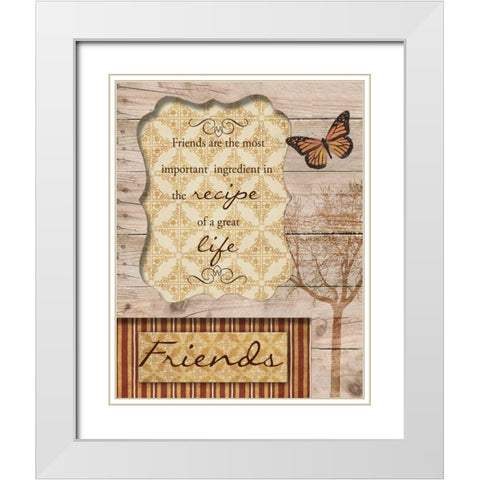 FRIENDS ARE THE BEST  White Modern Wood Framed Art Print with Double Matting by Greene, Taylor
