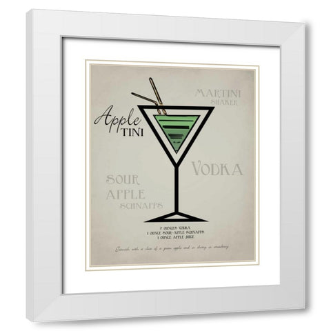 Appletini layered White Modern Wood Framed Art Print with Double Matting by Greene, Taylor