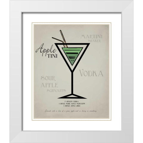 Appletini layered White Modern Wood Framed Art Print with Double Matting by Greene, Taylor
