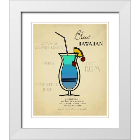 Blue Hawaiian White Modern Wood Framed Art Print with Double Matting by Greene, Taylor