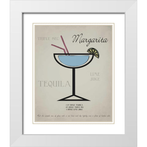 Margarita layered White Modern Wood Framed Art Print with Double Matting by Greene, Taylor