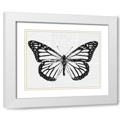 Butterfly 2 White Modern Wood Framed Art Print with Double Matting by Greene, Taylor