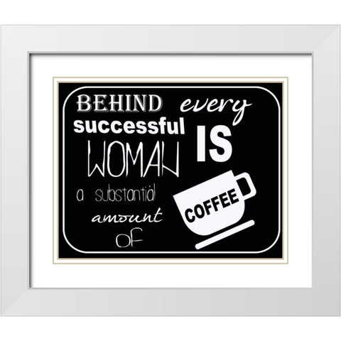 SUBSTANTIAL COFFEE horizontal White Modern Wood Framed Art Print with Double Matting by Greene, Taylor