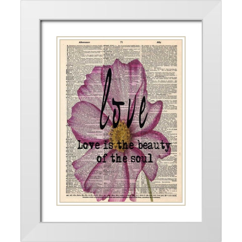 LOVE White Modern Wood Framed Art Print with Double Matting by Greene, Taylor
