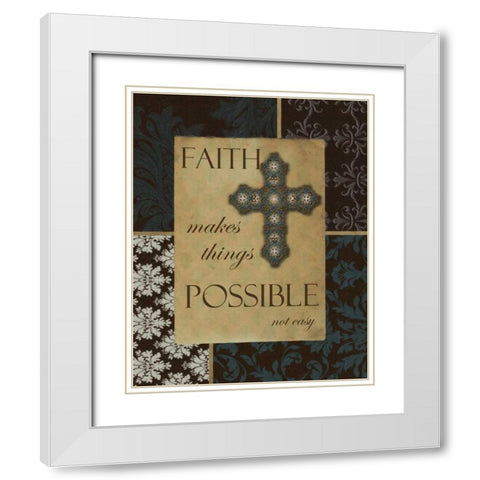 FAITH White Modern Wood Framed Art Print with Double Matting by Greene, Taylor