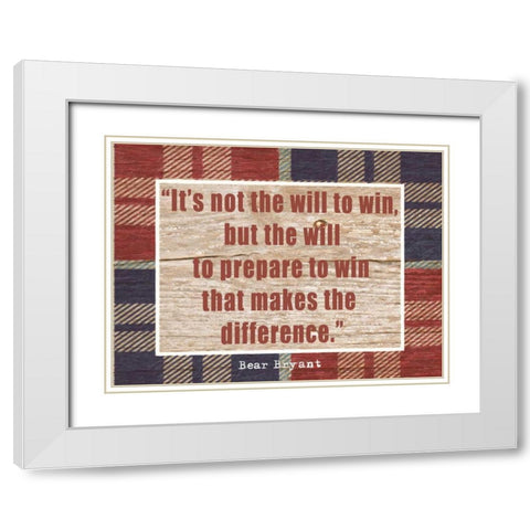 WILL TO WIN White Modern Wood Framed Art Print with Double Matting by Greene, Taylor