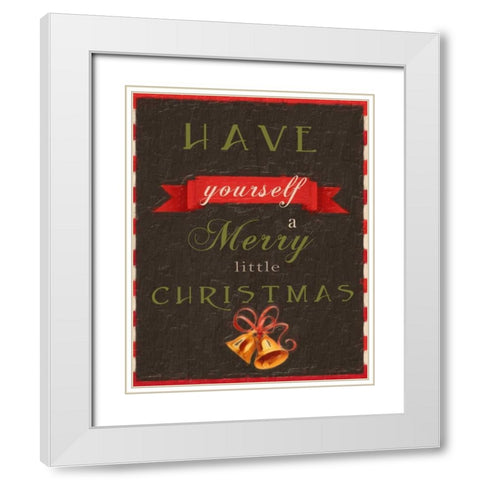 MERRY LITTLE CHRISTMAS White Modern Wood Framed Art Print with Double Matting by Greene, Taylor