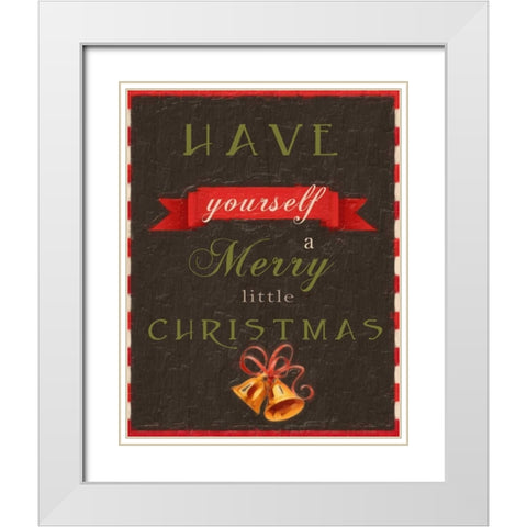 MERRY LITTLE CHRISTMAS White Modern Wood Framed Art Print with Double Matting by Greene, Taylor