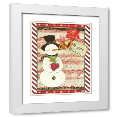CHEETAH SNOWMAN White Modern Wood Framed Art Print with Double Matting by Greene, Taylor
