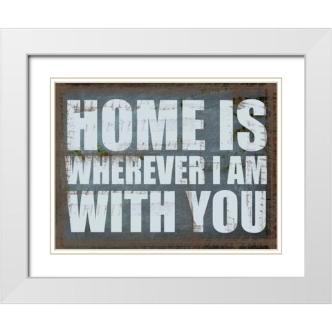Home Is White Modern Wood Framed Art Print with Double Matting by Greene, Taylor