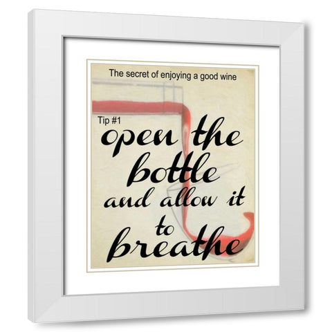 WINE SECRET 1 White Modern Wood Framed Art Print with Double Matting by Greene, Taylor