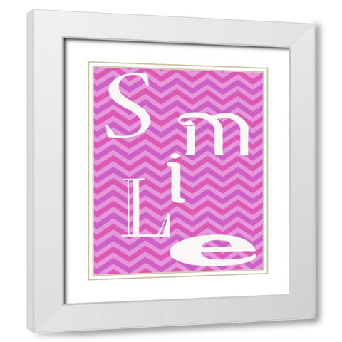SMILE White Modern Wood Framed Art Print with Double Matting by Greene, Taylor