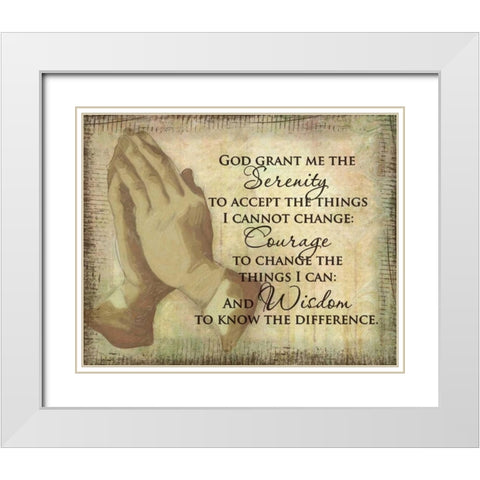 PRAYING HANDS White Modern Wood Framed Art Print with Double Matting by Greene, Taylor