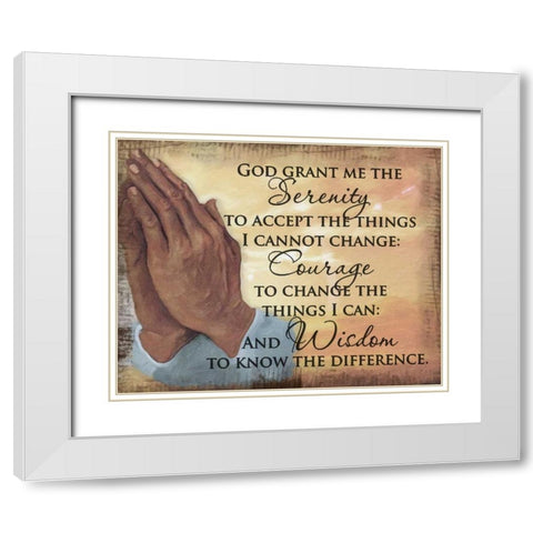 PRAYING HANDS 2 White Modern Wood Framed Art Print with Double Matting by Greene, Taylor