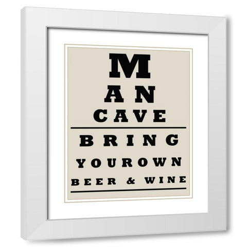 MAN CAVE  CHART White Modern Wood Framed Art Print with Double Matting by Greene, Taylor