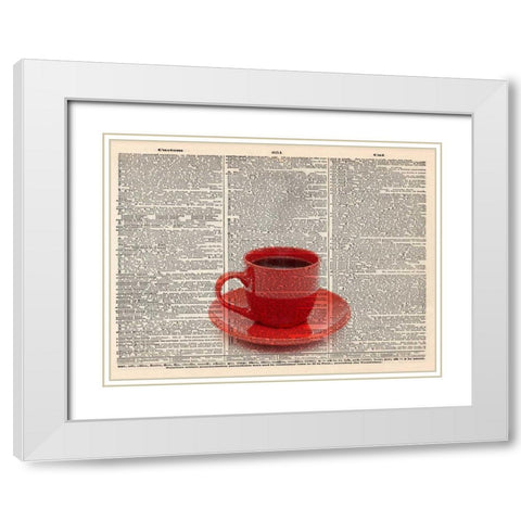 COFFEE RED  White Modern Wood Framed Art Print with Double Matting by Greene, Taylor