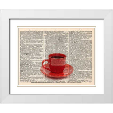 COFFEE RED  White Modern Wood Framed Art Print with Double Matting by Greene, Taylor