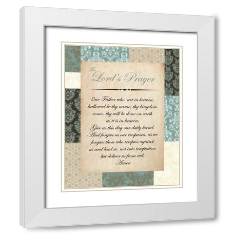 OUR FATHER BLUE White Modern Wood Framed Art Print with Double Matting by Greene, Taylor