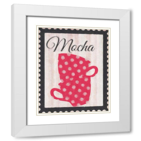 Mocha Cups White Modern Wood Framed Art Print with Double Matting by Greene, Taylor