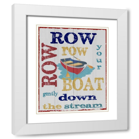 Row Row White Modern Wood Framed Art Print with Double Matting by Greene, Taylor