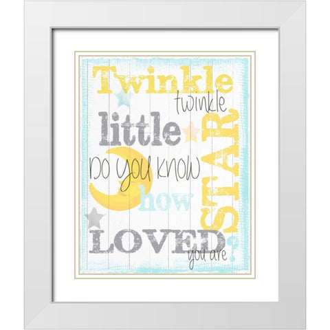 Twinkle 1 White Modern Wood Framed Art Print with Double Matting by Greene, Taylor