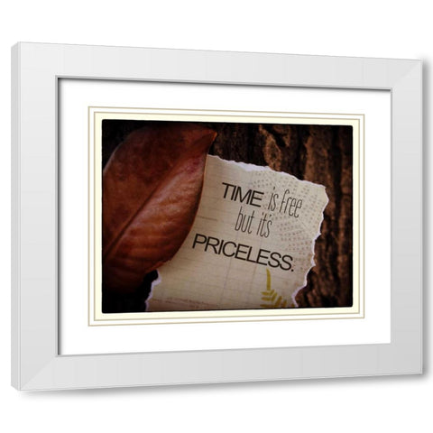 Time Is Free White Modern Wood Framed Art Print with Double Matting by Greene, Taylor
