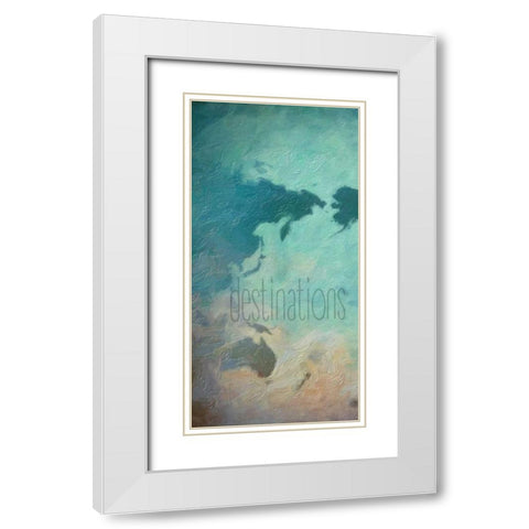 Destinations 1 White Modern Wood Framed Art Print with Double Matting by Greene, Taylor