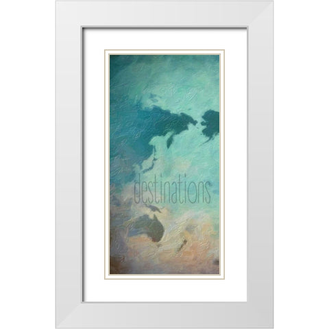 Destinations 1 White Modern Wood Framed Art Print with Double Matting by Greene, Taylor